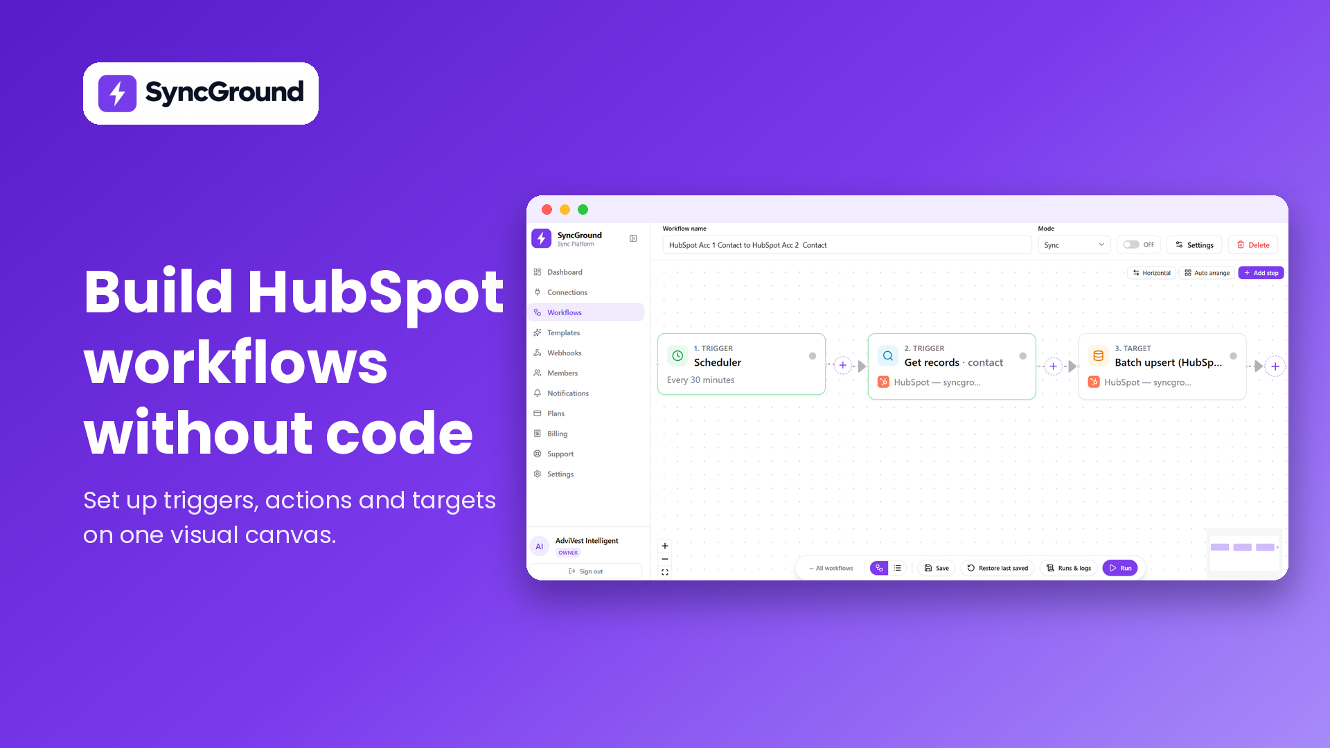 Build HubSpot workflows without code